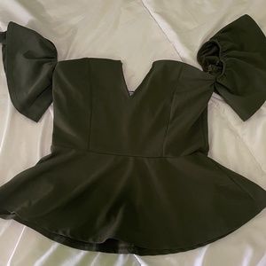 Off the shoulder fit-flare top
